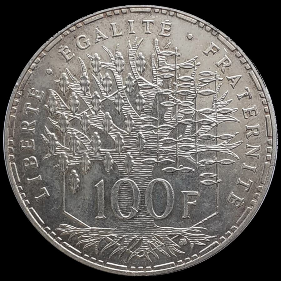 100 Francs Argent Panthéon (1982-2002) (Revers)