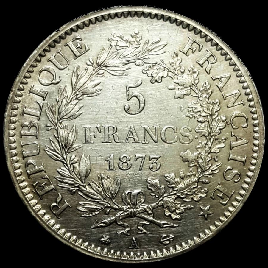 5 Francs Hercule (Écu) Argent (Revers)