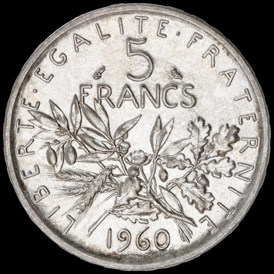 5 Francs Semeuse Argent (Revers)