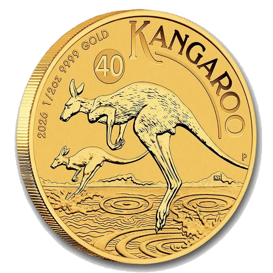 Kangourou 1/2 Oz Or (Revers)